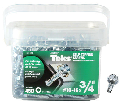 Hardware store usa |  450PK #10x3/4 Hex Screw | 21322 | ITW BRANDS