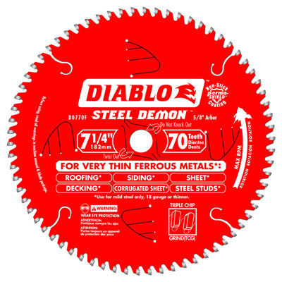 Hardware store usa |  7-1/4x70T STL Blade | D0770FA | FREUD