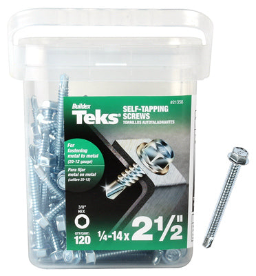 Hardware Store USA | 120PK #14x2.5 Hex Screw