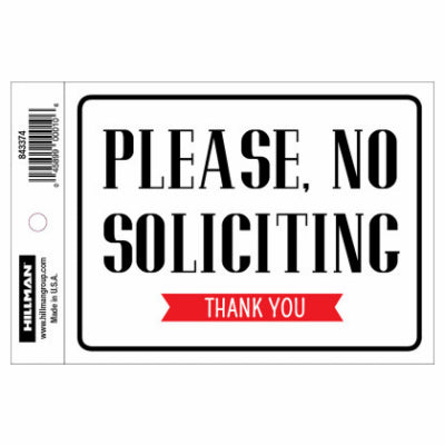 Hardware Store USA | 4x6 No Soliciting Sign