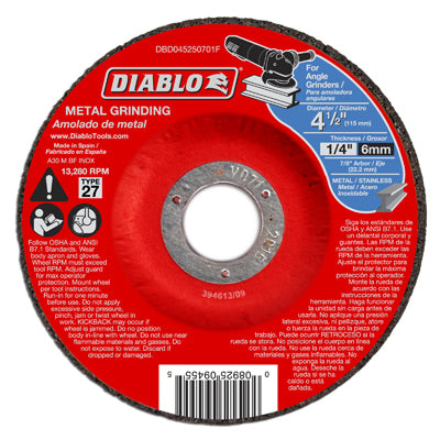 Hardware Store USA | 4-1/2x1/4x7/8 MTL Disc