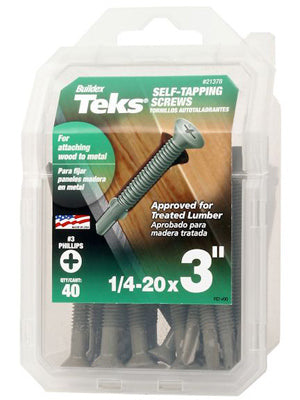 Hardware store usa |  40PK 1/4-20x3 Tek Screw | 21378 | ITW BRANDS