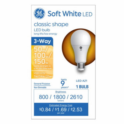 Hardware store usa |  GE LED 7/32W A21 Bulb | 93130567 | G E LIGHTING