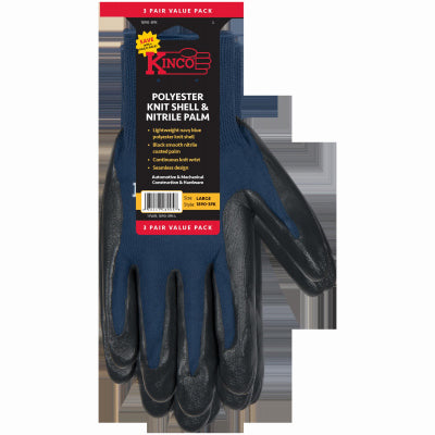 Hardware Store USA | 3PK LG Navy Nyl Glove