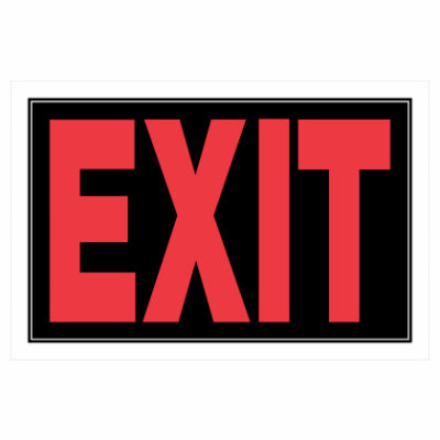 Hardware Store USA | 8x12 BLK/RED Exit Sign