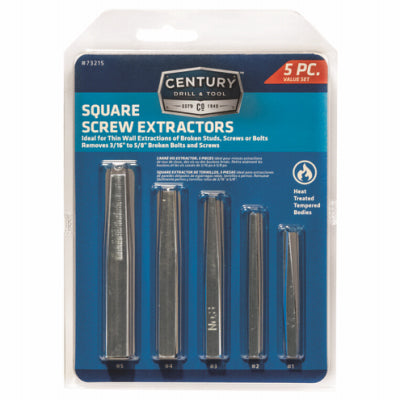 Hardware store usa |  5PC SQ Screw Extractor | 73215 | CENTURY DRILL & TOOL CO INC
